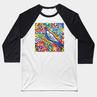 Blue dove of peace-Matisse inspired Baseball T-Shirt